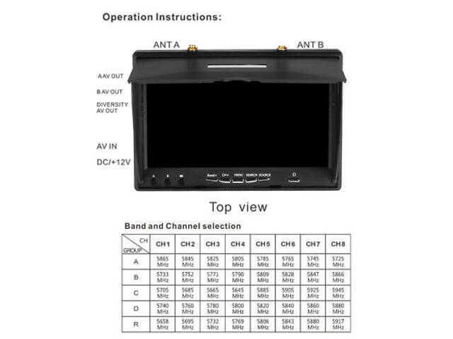 Монітор FPV Foxeer LCD5802D DVR 5.8GHz 40CH (MR1705/HP039-0014) - Фото 7