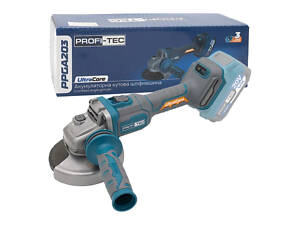 Потужна акумуляторна кутова шліфувальна машина PROFI-TEC PPGA203 UltraCore : без АКБ, диск 125 мм (007180)