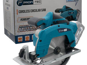 Потужна пила дискова акумуляторна безщіткова PROFI-TEC PCA18520BL POWERLine : без АКБ, 5200 об/хв, диск 180 мм, 2.5 кг