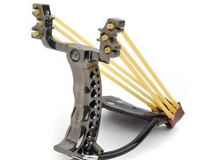 Потужна рогатка RESTEQ на трьох гумках. Рогатка мисливська. Рогатка для полювання та риболовлі. Рогатка спортивна, з упором