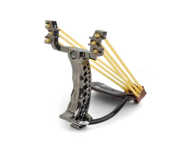 Потужна рогатка RESTEQ на трьох гумках. Рогатка мисливська. Рогатка для полювання та риболовлі. Рогатка спортивна, з упором - Фото 1