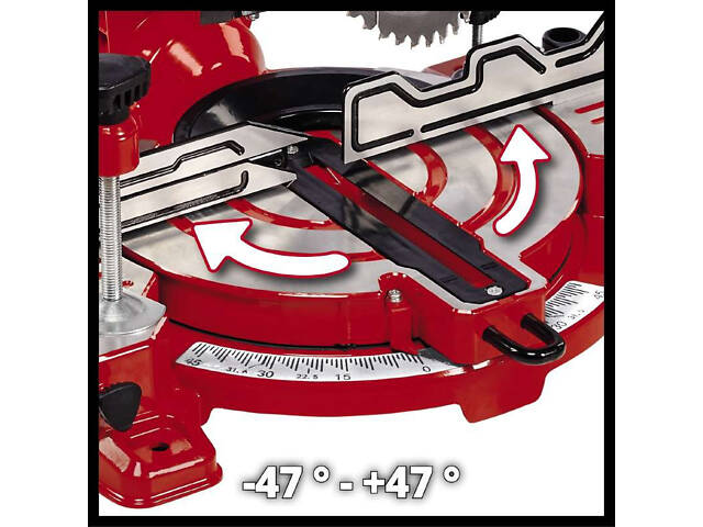 Потужна торцювальна пила Einhell TC-MS 216 : 1400 Вт, диск 216 мм, 48 зубів, 5000 об/хв (4300370) - Фото 3