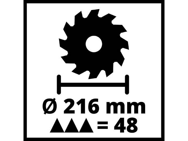 Потужна торцювальна пила Einhell TC-MS 216 : 1400 Вт, диск 216 мм, 48 зубів, 5000 об/хв (4300370) - Фото 6