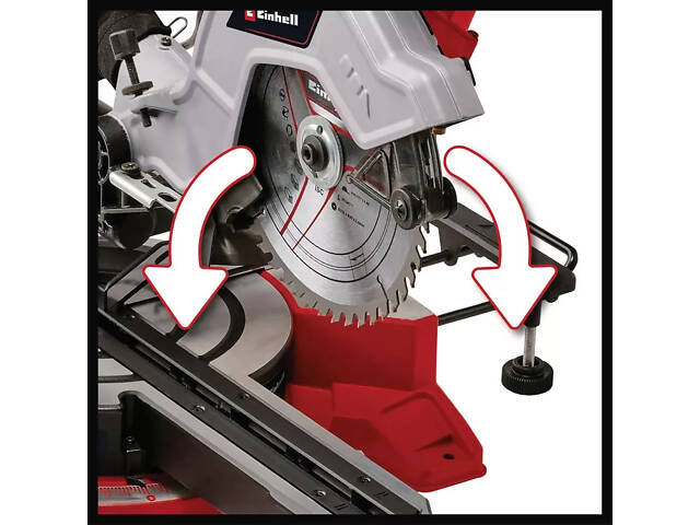 Мощная торцовочная пила с протяжкой и лазером Einhell TE-SM 8 L Dual: диск 216 мм, 1800Вт, 5000 об/мин - Фото 2