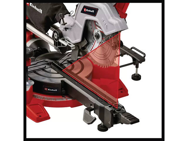 Мощная торцовочная пила с протяжкой и лазером Einhell TE-SM 8 L Dual: диск 216 мм, 1800Вт, 5000 об/мин - Фото 3