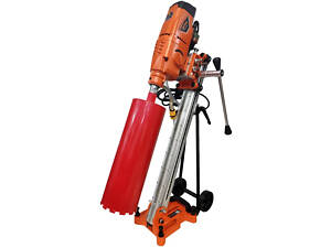 Потужна установка алмазного буріння GTM DK-250/2/45 стійка з нахилом :4.8 кВт, вага 27 кг