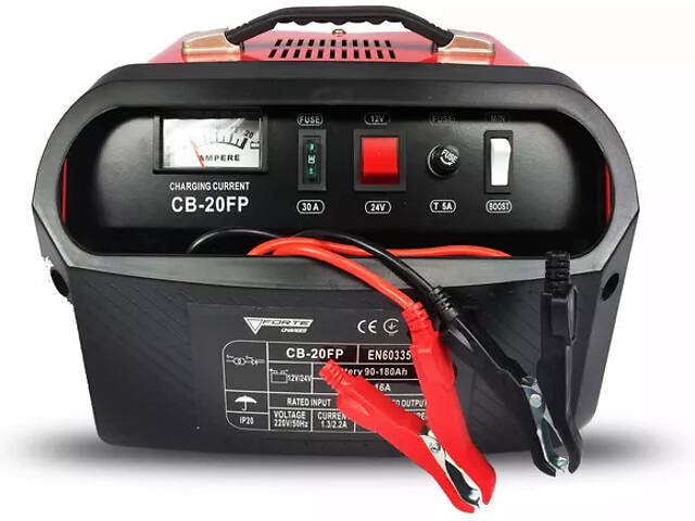 Потужний автомобільний зарядний пристрій для акумулятора CB-20FP Forte : 12/24 V, 240 А·год - Фото 2