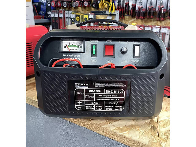 Потужний автомобільний зарядний пристрій для акумулятора CB-20FP Forte : 12/24 V, 240 А·год - Фото 5