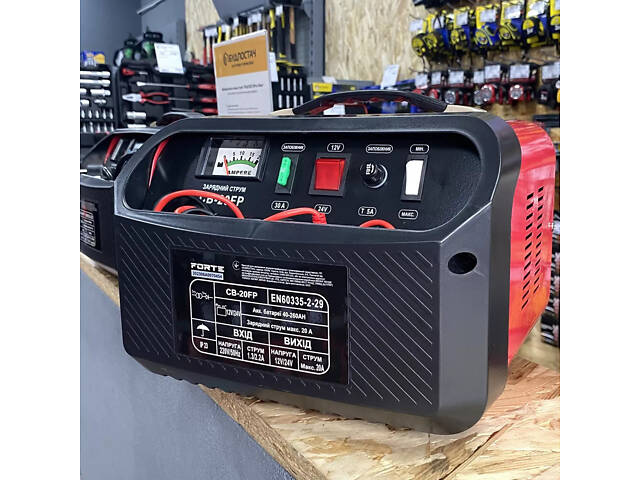 Потужний автомобільний зарядний пристрій для акумулятора CB-20FP Forte : 12/24 V, 240 А·год - Фото 7