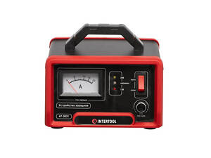 Мощное зарядное устройство для аккумулятора INTERTOOL AT-3031: 12/24 V, 0-10 А, 6-150 Ач, с микропроцессором
