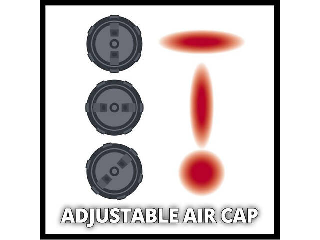 Мощный аккумуляторный краскораспылитель Einhell TE-SY 18/90 Li-Solo : с АКБ 18V 4,0 Ah, сопло 1,5/2,5/3,0 мм - Фото 6