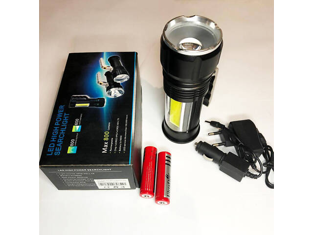 Топ-ліхтарик Bailong S912-XPE+COB(white+red), Ліхтар із захистом від пилу, Алюмінієвий UQ-416 ліхтар 18650 - Фото 1