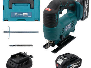 Мощный аккумуляторный лобзик PROFI-TEC PGS2080BL POWERLine: с АКБ 20V 5.0 Ah, 2900 ход/мин