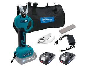 Потужний акумуляторний секатор PROFI-TEC PES20BL POWERLine : з АКБ 2шт-20V 2.0 Аh+ЗП, діаметр різу 30 / 45 мм