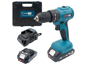 Потужний акумуляторний шуруповерт PROFI-TEC PCD3520BL POWERLine : з АКБ 2шт-20V 2.0 Ah, 28 Нм, набір головок