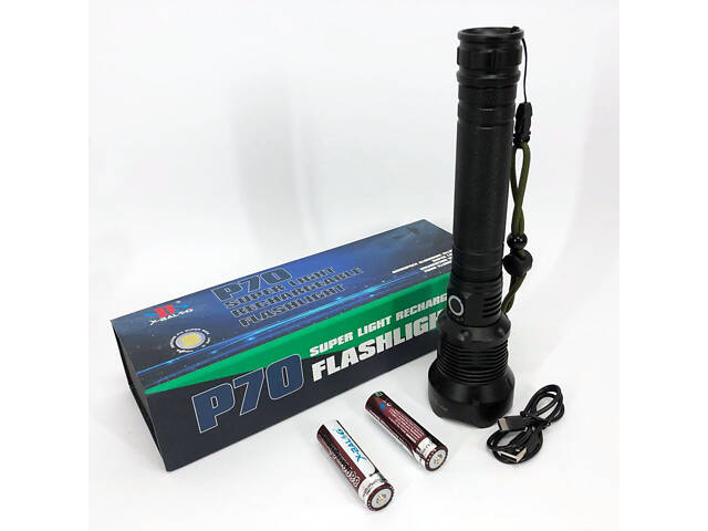 Потужний ліхтарик акумуляторний тактичний X-Balog BL-X92-P70 із зарядкою від USB, тактичний ліхтар - Фото 9