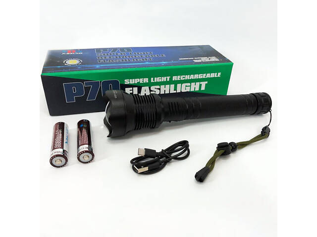 Потужний ліхтарик акумуляторний тактичний X-Balog BL-X92-P70 із зарядкою від USB, тактичний ліхтар - Фото 10