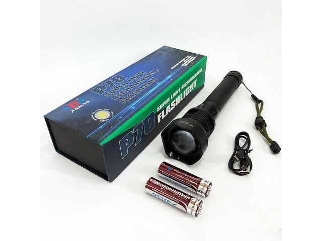 Потужний ліхтарик акумуляторний тактичний X-Balog BL-X92-P70 із зарядкою від USB, тактичний ліхтар - Фото 11