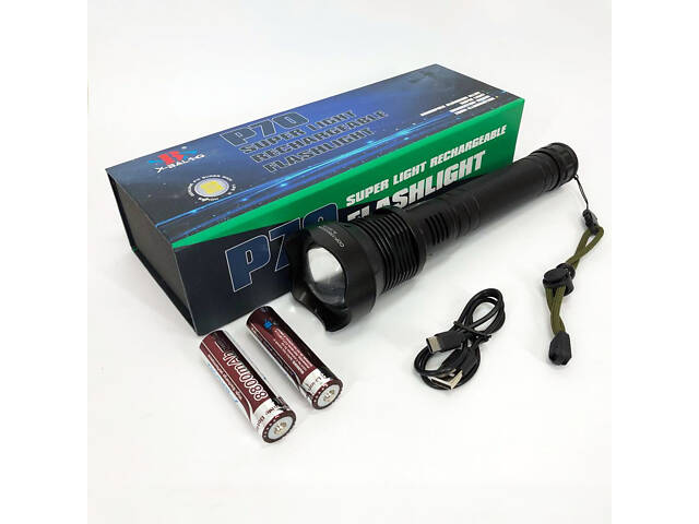 Потужний ліхтарик акумуляторний тактичний X-Balog BL-X92-P70 із зарядкою від USB, тактичний ліхтар - Фото 12