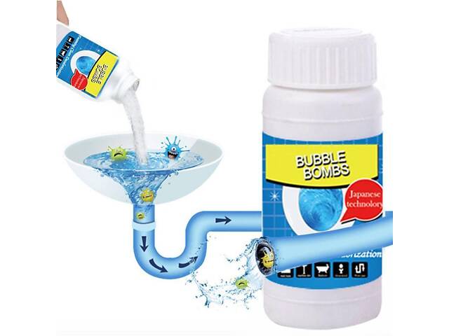 Мощный очиститель для мойки и слива Bubble Bombs 100г, эффективное средство для чистки труб и раковин - Фото 1