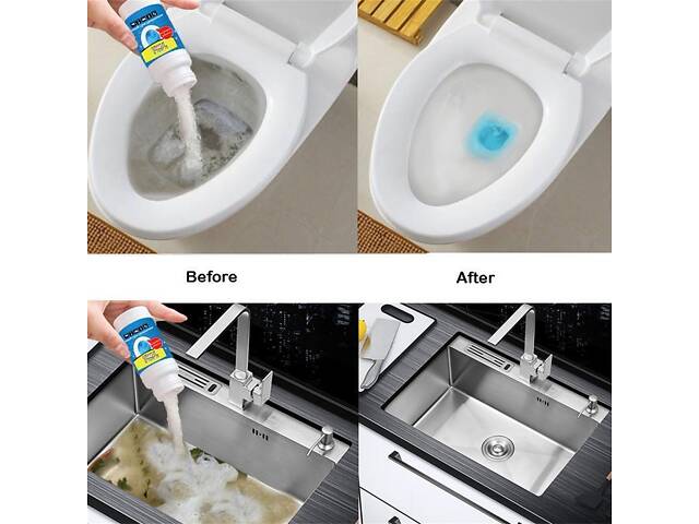 Потужний очищувач для миття та зливу Bubble Bombs 100г, ефективний засіб для чищення труб і раковин - Фото 2