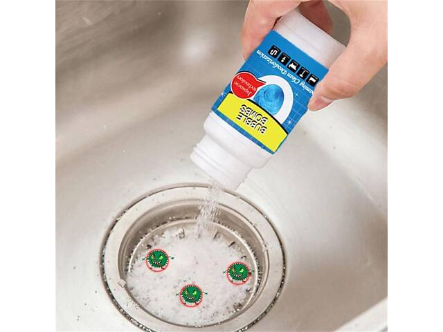 Потужний очищувач для миття та зливу Bubble Bombs 100г, ефективний засіб для чищення труб і раковин - Фото 4