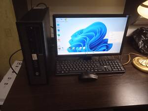 Мощный офисный ПК: HP EliteDesk 800 G1 SFF+Монитор+клавиатура+мышь+Wi-Fi