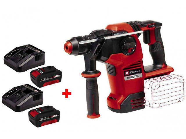 Потужний перфоратор Einhell HEROCCO 36/28-Solo : з АКБ, 18Vx2 (36V) 4.0Ah , 1100 об/хв, частота удару за хв. 5300/3.2 Дж - Фото 1