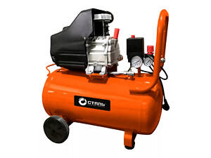 Потужний компресор поршневий з прямим приводом Сталь КСТ-50 : 1500 Вт, 2850об/хв, 190 л/хв, 8 бар, 50 л