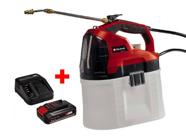 Мощный садовый опрыскиватель аккумуляторный Einhell GE-WS 18/75 Li-Solo: с АКБ 18V 2,5 Ah, давление 3,5 бар, б