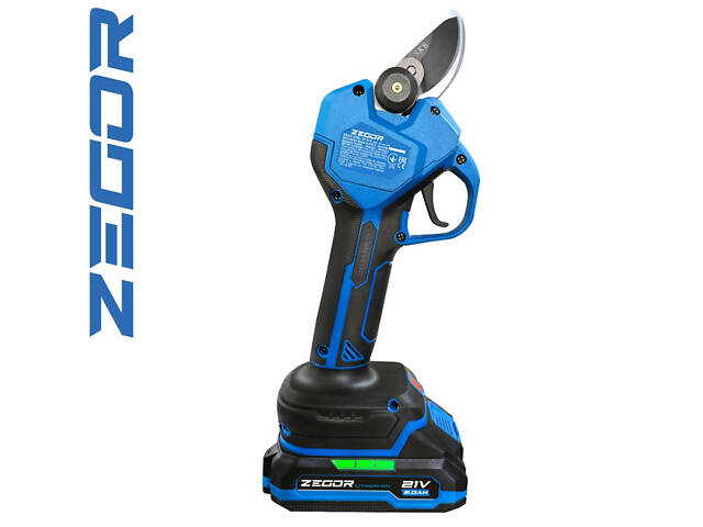 Потужний секатор акумуляторний ZEGOR ESAX-21BL-32 (1акум.21В 2Аг/зарядний) - Фото 2