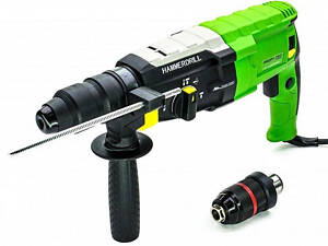 Мощный ударный перфоратор PROFI-TEC PH1250DVF: 1250 Вт, 3.5 Дж, набор буров (002234)