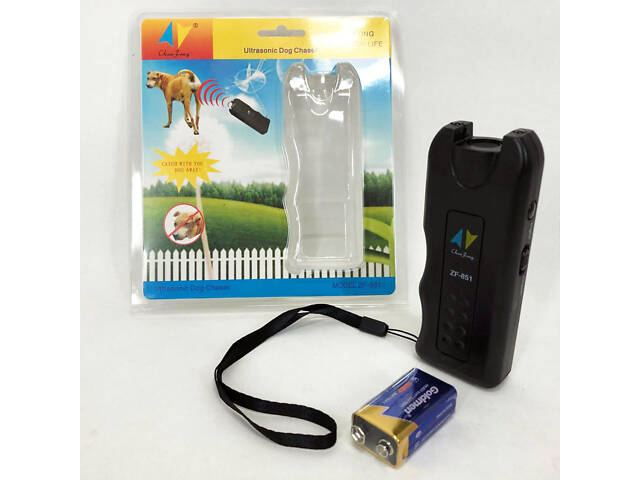 Потужний ультразвуковий відлякувач собак Ultrasonic ZF-851, засіб від собак, пугач для собак - Фото 2