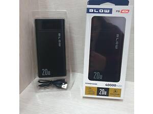 Мощный внешний аккумулятор повербанк BLOW Power Bank 40000mAh 2xUSB QC PB40AUSB-C