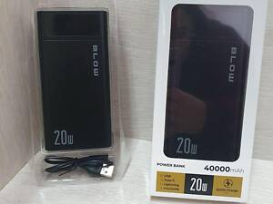 Мощный внешний аккумулятор повербанк BLOW Power Bank 40000mAh 2xUSB QC PB40AUSB-C