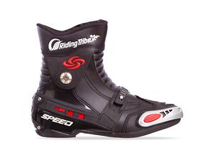 Мотоботи короткі SPEED A008 р-р 42, верх-PU, підошва-RB, чорні (PT1446)