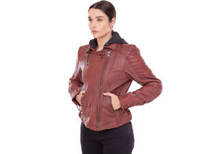 Мотокуртка кожаная с защитой NERVE 17007 XL(48-50) Бордовый