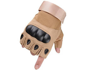 Моторукавички без пальців Combat на липучці спортивні (Пісочний) XL