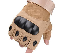 Мотоперчатки без пальцев Combat на липучке спортивные (Песочный) XL