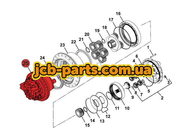 Мотор хода в сборе на экскаватор JCB JS 220, 240, 260 332/H3935 для гусеничного экскаватора JCB