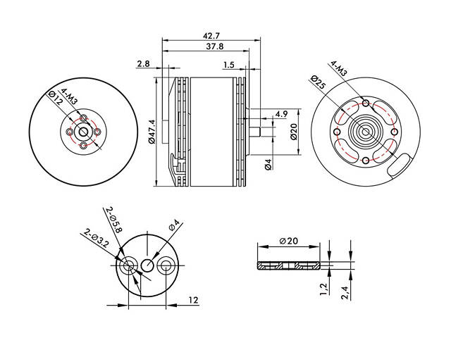 Мотор T-Motor MN4116 KV450 для мультикоптеров - Фото 8