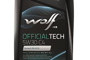 Моторное масло всесезонное WOLF OFFICIALTECH 5W-30 C4, 1л Для бензиновых и дизельных двигателей