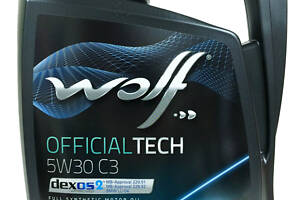 Моторное масло WOLF OFFICIALTECH 5W-30 C3, 5л Для всех новых моделей дизельных и бензиновых двигателей