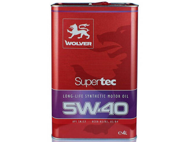 Моторне мастило Wolver Supertec 5W-40 4л (4260360940019) - Фото 1