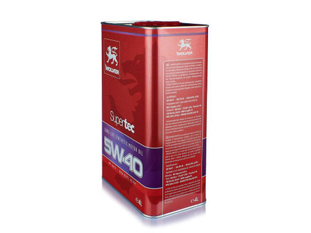 Моторне мастило Wolver Supertec 5W-40 4л (4260360940019) - Фото 2