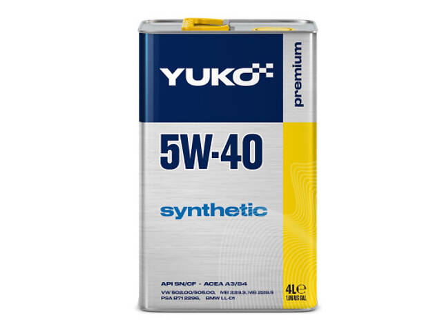 Моторне мастило Yuko SYNTHETIC 5W-40 4л (4820070241167) - Фото 1