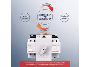 Моторизованный автоматический переключатель ввода резерва TOMZN TOQ3-63/2P, 2 полюса, 63 Ампера