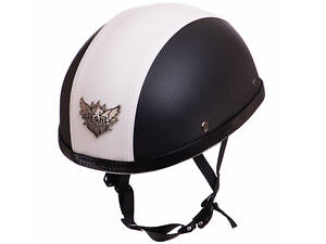 Мотошлем для чоппера Ретро-Каска KCO 202 XL(61-62) Черный-белый