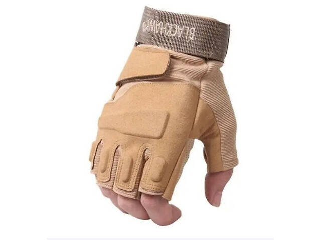 Мотоциклетные беспалые перчатки (с защитной вставкой) Черный Xl - Фото 2