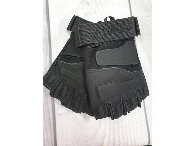 Мотоциклетные беспалые перчатки (с защитной вставкой) Черный Xl - Фото 3